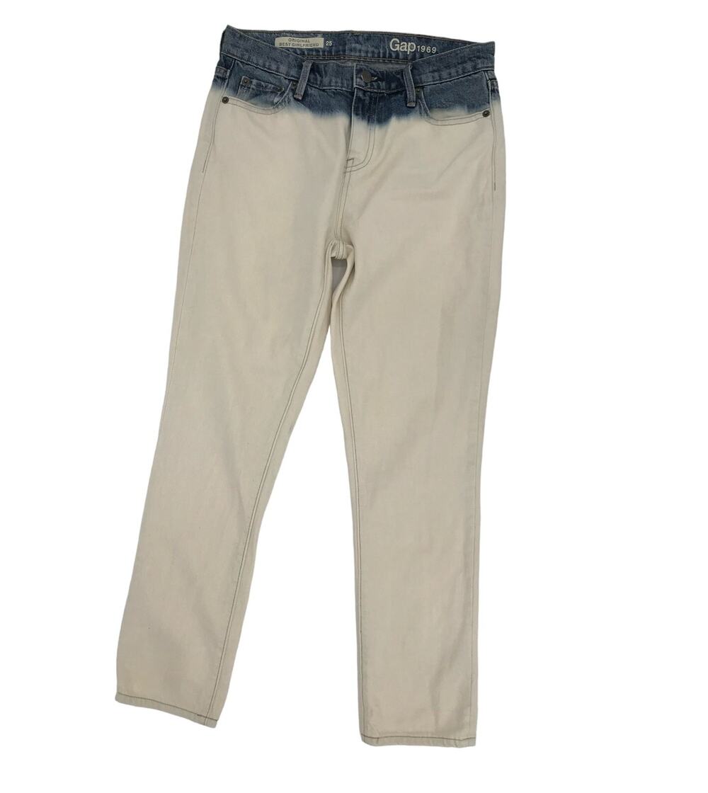 Gap Original Best Girlfriend Indigo Dip Dye Jeans Womens 25